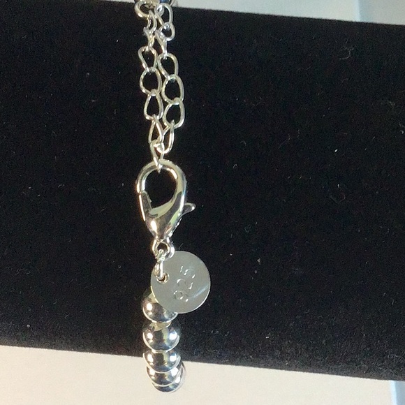 Blue Heart Silver Pearl Bracelet - Picture 6 of 10